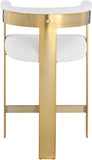 Romeo Counter Stool Set - Modern Vegan Leather Design with Elegant Brushed Gold Frame for Dining Rooms