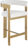 Romeo Counter Stool Set - Modern Vegan Leather Design with Elegant Brushed Gold Frame for Dining Rooms