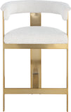 Romeo Counter Stool Set - Modern Vegan Leather Design with Elegant Brushed Gold Frame for Dining Rooms