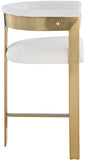 Romeo Counter Stool Set - Modern Vegan Leather Design with Elegant Brushed Gold Frame for Dining Rooms