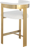 Romeo Counter Stool Set - Modern Vegan Leather Design with Elegant Brushed Gold Frame for Dining Rooms