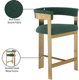 Romeo Counter Stool Set - Modern Vegan Leather Design with Elegant Brushed Gold Frame for Dining Rooms