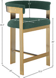 Romeo Counter Stool Set - Modern Vegan Leather Design with Elegant Brushed Gold Frame for Dining Rooms
