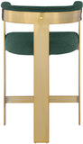 Romeo Counter Stool Set - Modern Vegan Leather Design with Elegant Brushed Gold Frame for Dining Rooms