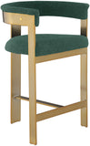Romeo Counter Stool Set - Modern Vegan Leather Design with Elegant Brushed Gold Frame for Dining Rooms