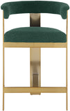Romeo Counter Stool Set - Modern Vegan Leather Design with Elegant Brushed Gold Frame for Dining Rooms