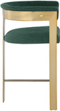 Romeo Counter Stool Set - Modern Vegan Leather Design with Elegant Brushed Gold Frame for Dining Rooms