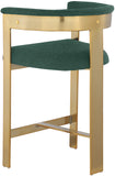 Romeo Counter Stool Set - Modern Vegan Leather Design with Elegant Brushed Gold Frame for Dining Rooms