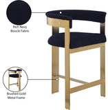 Romeo Counter Stool Set - Modern Vegan Leather Design with Elegant Brushed Gold Frame for Dining Rooms
