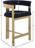 Romeo Counter Stool Set - Modern Vegan Leather Design with Elegant Brushed Gold Frame for Dining Rooms