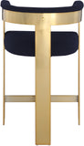 Romeo Counter Stool Set - Modern Vegan Leather Design with Elegant Brushed Gold Frame for Dining Rooms