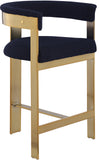 Romeo Counter Stool Set - Modern Vegan Leather Design with Elegant Brushed Gold Frame for Dining Rooms