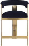 Romeo Counter Stool Set - Modern Vegan Leather Design with Elegant Brushed Gold Frame for Dining Rooms