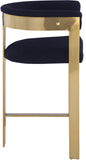 Romeo Counter Stool Set - Modern Vegan Leather Design with Elegant Brushed Gold Frame for Dining Rooms