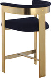 Romeo Counter Stool Set - Modern Vegan Leather Design with Elegant Brushed Gold Frame for Dining Rooms