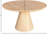 Linette Solid White Oak Mid Century Dining Table with Elegant Tapered Base & Rustic Finish