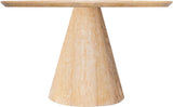 Linette Solid White Oak Mid Century Dining Table with Elegant Tapered Base & Rustic Finish