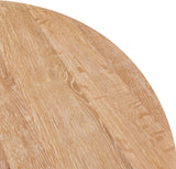 Linette Solid White Oak Mid Century Dining Table with Elegant Tapered Base & Rustic Finish