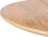 Linette Solid White Oak Mid Century Dining Table with Elegant Tapered Base & Rustic Finish