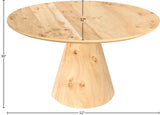 Linette Solid Ash Burl Wood Dining Table - Mid Century Modern Design with Elegant Tapered Base