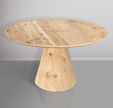 Linette Solid Ash Burl Wood Dining Table - Mid Century Modern Design with Elegant Tapered Base