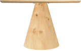 Linette Solid Ash Burl Wood Dining Table - Mid Century Modern Design with Elegant Tapered Base