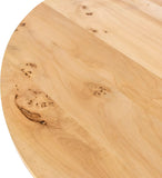Linette Solid Ash Burl Wood Dining Table - Mid Century Modern Design with Elegant Tapered Base