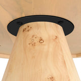 Linette Solid Ash Burl Wood Dining Table - Mid Century Modern Design with Elegant Tapered Base
