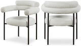 Blake Contemporary Dining Chairs Set of 2 - Stylish Soft Faux Leather and Durable Metal Frame