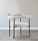 Blake Contemporary Dining Chairs Set of 2 - Stylish Soft Faux Leather and Durable Metal Frame