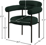 Blake Contemporary Dining Chairs Set of 2 - Stylish Soft Faux Leather and Durable Metal Frame