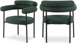 Blake Contemporary Dining Chairs Set of 2 - Stylish Soft Faux Leather and Durable Metal Frame