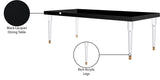 Bethany Contemporary Dining Table with Glossy Finish and Clear Acrylic Legs for Elegant Spaces