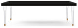 Bethany Contemporary Dining Table with Glossy Finish and Clear Acrylic Legs for Elegant Spaces