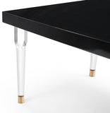 Bethany Contemporary Dining Table with Glossy Finish and Clear Acrylic Legs for Elegant Spaces