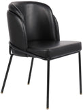 Jagger Contemporary Dining Chair Set of 2 with Soft Cushioning and Stylish Brushed Gold Legs