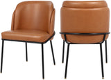 Jagger Contemporary Dining Chair Set of 2 with Soft Cushioning and Stylish Brushed Gold Legs