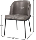 Jagger Contemporary Dining Chair Set of 2 with Soft Cushioning and Stylish Brushed Gold Legs