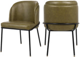 Jagger Contemporary Dining Chair Set of 2 with Soft Cushioning and Stylish Brushed Gold Legs
