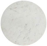 Emery Contemporary Dining Table with Genuine Marble Top and Stainless Steel Base for Modern Homes