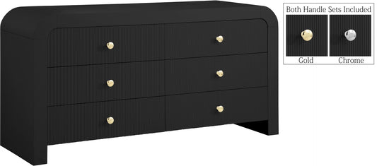 Artisto Contemporary Dresser with Rich Ash Veneer Finish and Versatile Handle Options for Storage