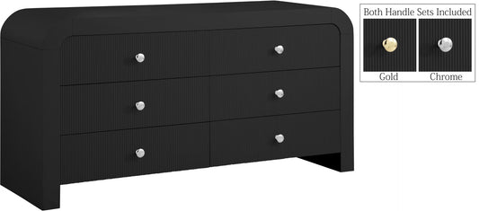 Artisto Contemporary Dresser with Rich Ash Veneer Finish and Versatile Handle Options for Storage