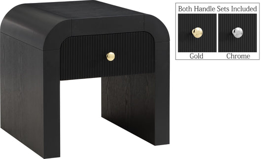 Artisto Elegant Ash Veneer Contemporary End Table with Stylish Storage & Dual Handle Options