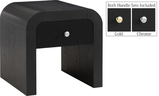 Artisto Elegant Ash Veneer Contemporary End Table with Stylish Storage & Dual Handle Options
