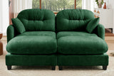 MOLLY 74" Loveseat with 2 Ottomans