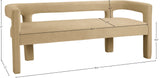 Athena Velvet Contemporary Bench - Luxurious Seating Solution for Modern Living Spaces, 66.5" Wide