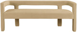 Athena Velvet Contemporary Bench - Luxurious Seating Solution for Modern Living Spaces, 66.5" Wide