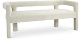 Athena Velvet Contemporary Bench - Luxurious Seating Solution for Modern Living Spaces, 66.5" Wide