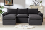DERVAL 111" 3-Seater Sofa with 2 Ottomans