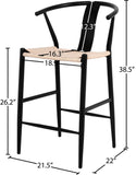 Beck Mid Century Modern Stool Set - Stylish Textured Seats with Sleek Black Metal Legs for Any Room
